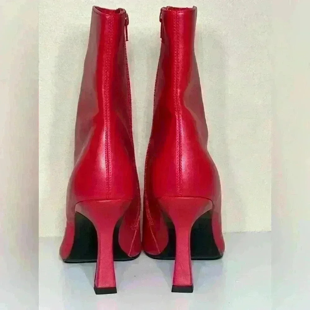 Open Edit Red Hesper Bootie Holiday Valentines Club Party 9.5 - Picture 4 of 10